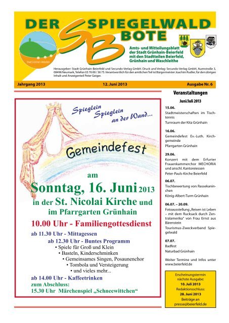 Veranstaltungen - Stadt Grünhain-Beierfeld