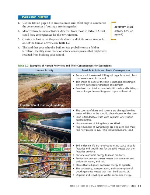 How do human activities affect ecosystems? - McGraw-Hill Ryerson