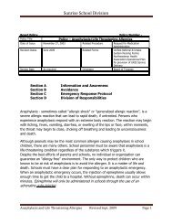 Anaphylaxis Policy Revision - Sunrise School Division