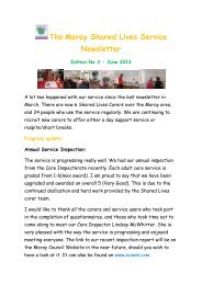The Moray Shared Lives Service Newsletter - The Moray Council
