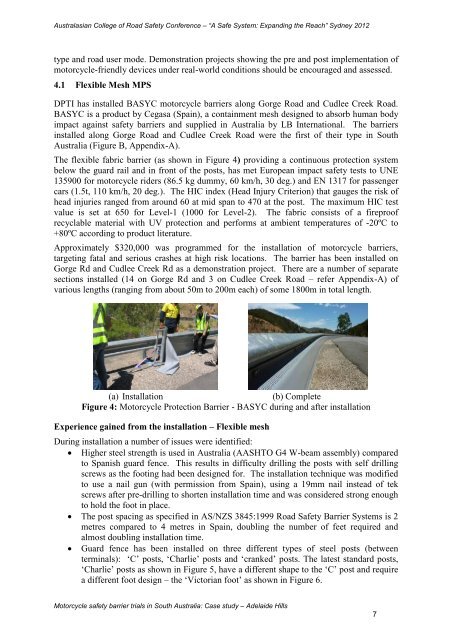 Motorcycle safety barrier trials in South Australia: Case study