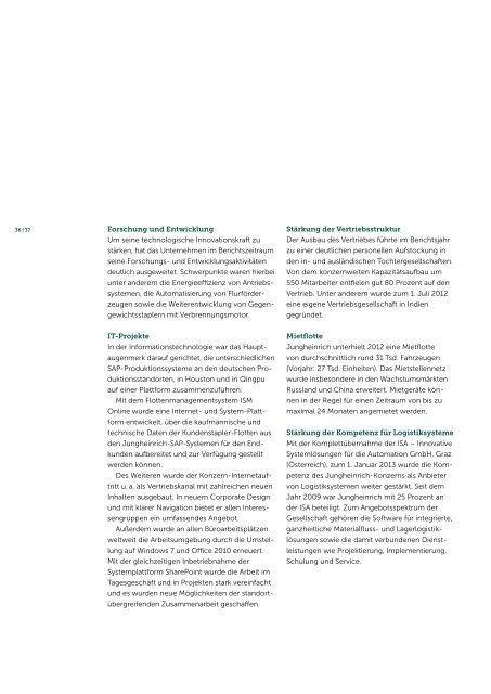 Geschäftsbericht 2012 - Jungheinrich