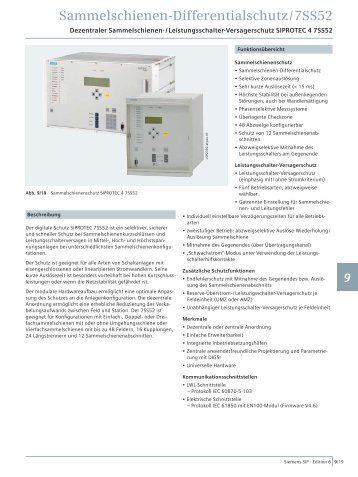 Sammelschienen-Differentialschutz / 7SS52