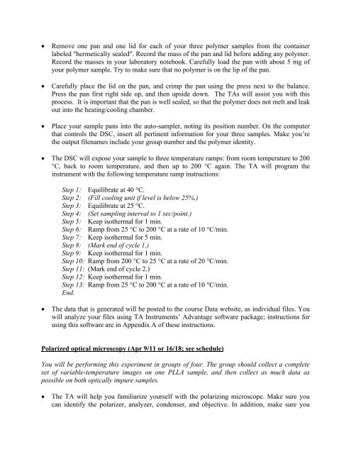 Chem/MatS/ChEn 4223W Tuesday, April 2/Thursday, April 4 ...