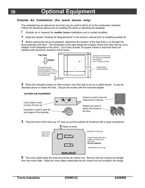 Pendleton (745-790) Owner's Manual - Avalon