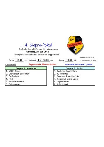 Seppenrader Mannschaften - SV Fortuna Seppenrade