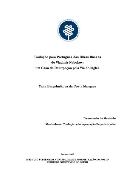 DM_ YanaMarques_2013.pdf - Repositório Científico do Instituto