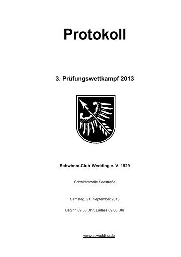 Kompaktes Protokoll - Schwimm-Club Wedding 1929 e.V.