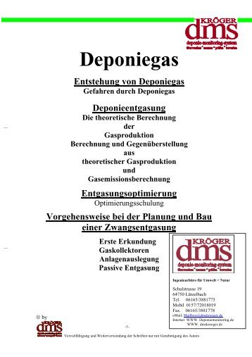Deponiegas - dms-Kröger deponie-monitoring-system