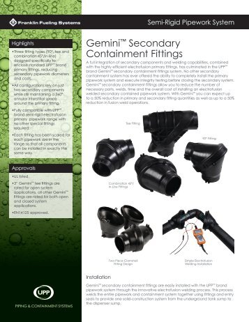 Gemini™ Secondary Containment Fittings - Franklin Fueling Systems