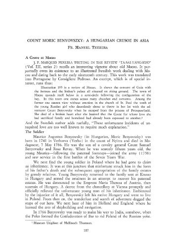 COUNT MORIC BENYOVSZKY: A HUNGARIAN CRUSOE IN ASIA A ...