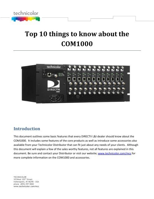 Top 10 things to know about the COM1000