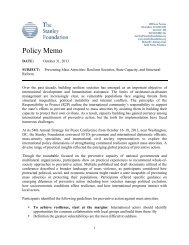 Policy Memo - The Stanley Foundation