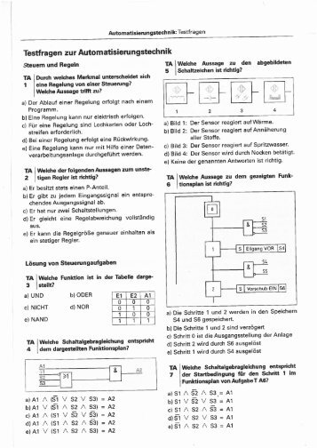 Testfragen zur Automatisierungstechnik - educanet2 für GIBL