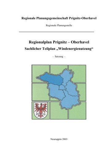 Regionalplan Prignitz – Oberhavel - Planungsgemeinschaft Prignitz ...
