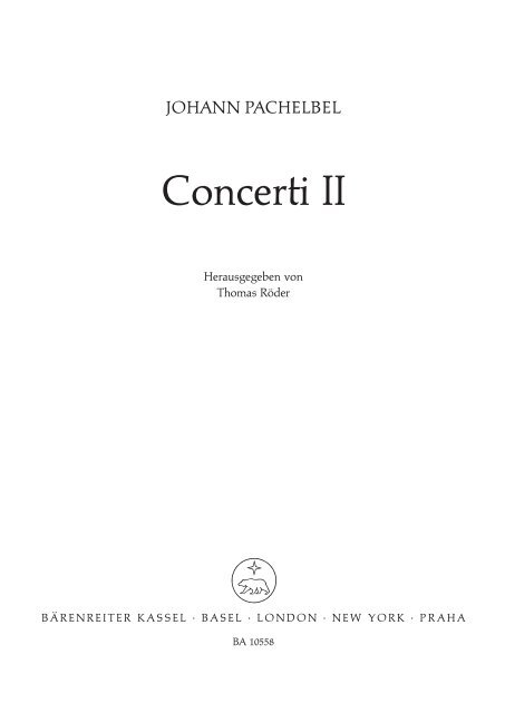 Sämtliche Vokalwerke - Bärenreiter Verlag