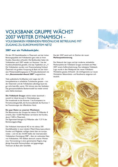 bericht des vorstandes - Volksbank Kufstein