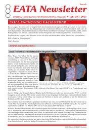 Eata Newsletter European Association For Transactional Analysis Eata Newsletter European Association For Transactional Analysis