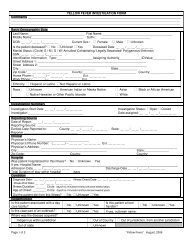 YELLOW FEVER INVESTIGATION FORM Comments