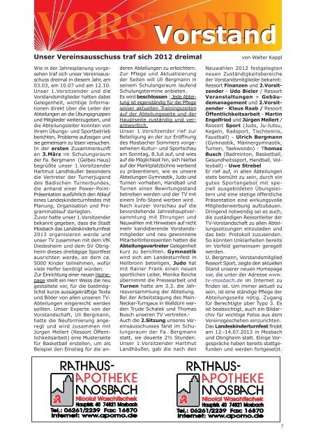 Vereinszeitung Nr. 2 / Dezember 2012 - Turnverein 1846 Mosbach eV