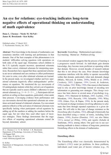 eye-tracking indicates long-term negative effects of operational ...