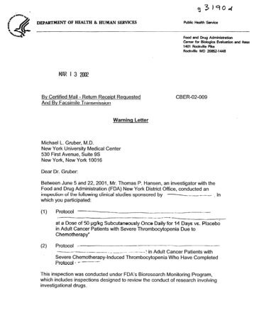 FDA Warning Letter to Michael L. Gruber, M.D. 2002-03-13 - Circare