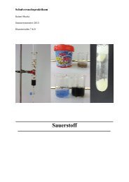 Sauerstoff - Unterrichtsmaterialien Chemie