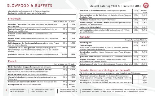 SLOWFOOD & BUFFETS - Steudel Catering GmbH