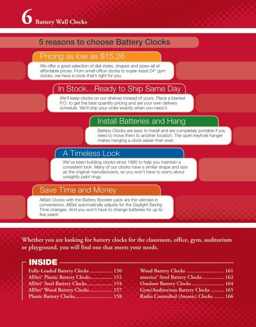 6Battery Wall Clocks The American Time and Signal Company