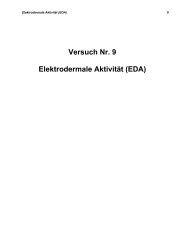 Versuch Nr. 9 Elektrodermale Aktivität (EDA)