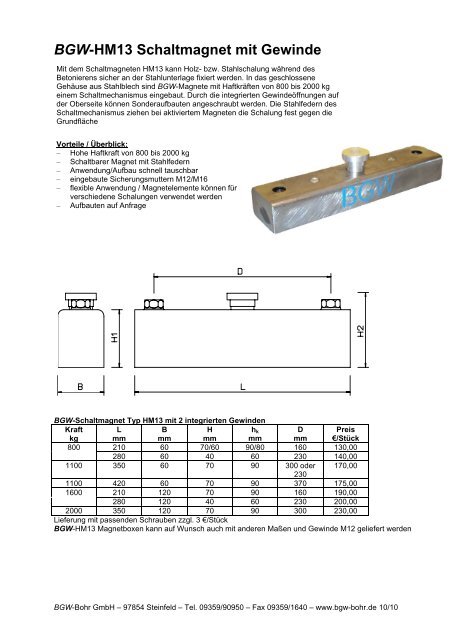 BGW-Abschalsystem Typ HM13 - Conform International