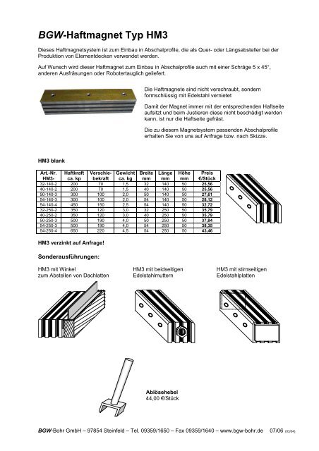 BGW-Abschalsystem Typ HM13 - Conform International