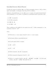 Generalized Inverses (Moore-Penrose) Consider the system of ...