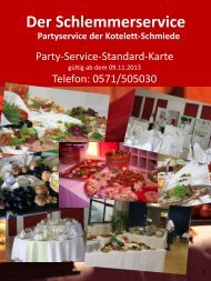 Party-Service-Karte - Kotelett-Schmiede