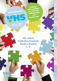 40 Jahre Volkshochschule Baden-Baden e. V. - VHS Baden-Baden