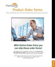 Product Order Forms - Horizons Window Fashions