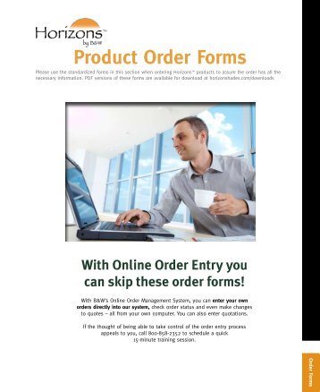 Product Order Forms - Horizons Window Fashions