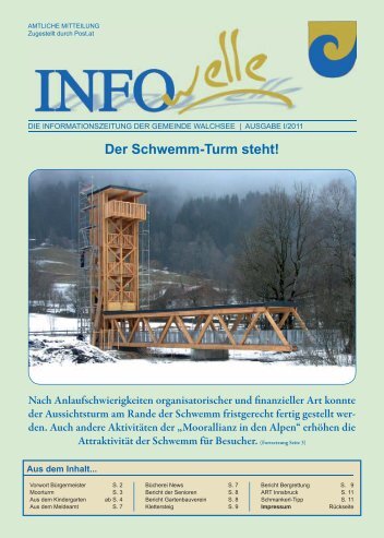 Der Schwemm-Turm steht! - Gemeinde Walchsee - Land Tirol