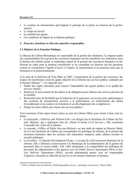 La gestion des ressources humaines-OCDE - Secrétariat du conseil ...