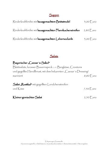 Speisekarte (pdf) - Hotel Landgasthof Euringer