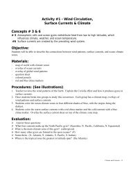 climate and currents - Activity 1