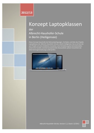 Konzept Laptopklassen - Albrecht-Haushofer-Schule