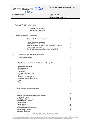 Blood Sciences User Manual 2008 Blood Sciences Page 1 of 46 ...