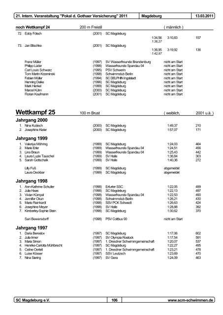 21. Pokal der Gothaer Versicherungen 2011 - 1dsg.de