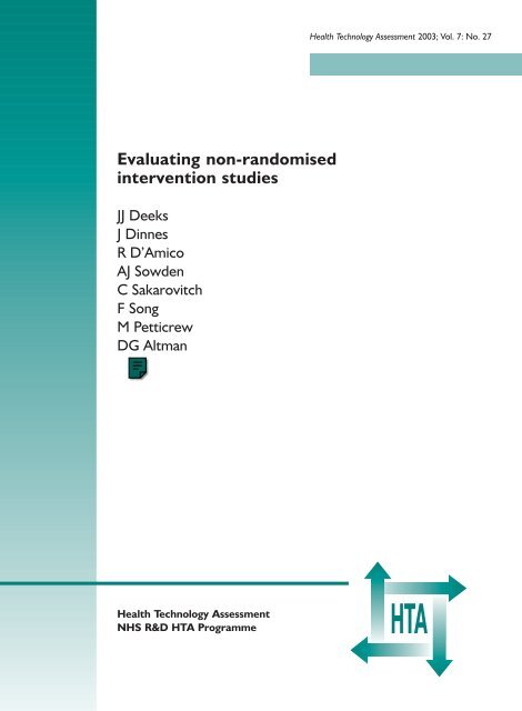 Evaluating non-randomised intervention studies - NIHR Health ...