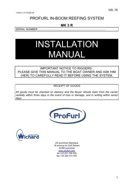 PROFURL IN-BOOM REEFING SYSTEM