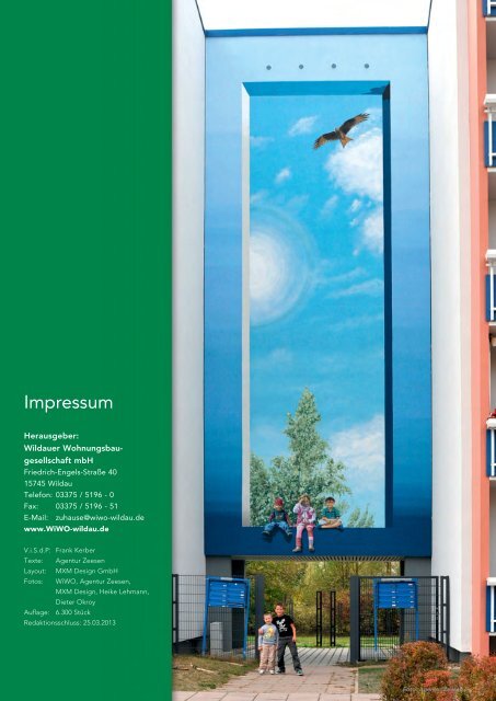 Ausgabe 1 / 2013 - WiWO Wildauer Wohnungsbaugesellschaft