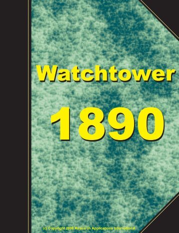 Watchtower Reprints - 1890