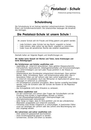 Schulordnung - Pestalozzi-Schule - Essen