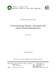 Untersuchung linearer Antennen mit einem Netzwerkanalysator - IHE